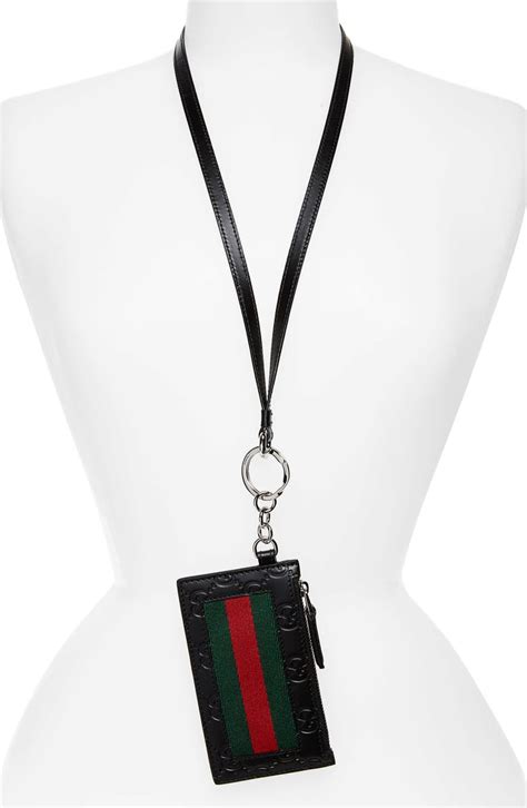 Gucci lanyard id badge holder